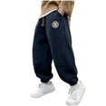 thumbnail image 2 of Riecok Boys Sweatpants Elastic Waist with Pockets Solid Color Casual Trackpants Navy 8 Years, 2 of 4