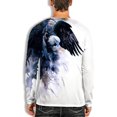 thumbnail image 2 of Men's Eagle 3D Printed Retro Long-Sleeve Shirt Tie Dye T Shirt Round Neck Long Sleeve Tops Blue 3XL, 2 of 3