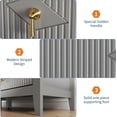 thumbnail image 7 of EastVita Fluted Dresser 47 Inch Wide Storage Organizer Cabinet for Living Room Hallway Entryway Grey, 7 of 7