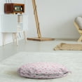 thumbnail image 3 of Vintage Valentine Round Floor Cushion with Handle, Hearts and Rounds on Curvilinear Lines, Decorative Pillow for Living Room & Dorms, 18" Round, Pale Pink Pink, by Ambesonne, 3 of 4