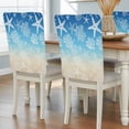 thumbnail image 2 of Marine Life Chair Covers Set of 1 Starfish Coral Shell Gradient Blue Brown Ocean Chair Back Covers Stretch Removable Washable Slipcovers Protector for Dining Room Kitchen Party Decor, 2 of 9