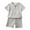 Grey, variant on Toddler Kids Baby Boys Girls 2 Piece Outfits Short Sleeve Cotton Linen Tops and Shorts Set Casual Summer Clothes