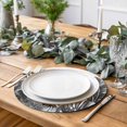 thumbnail image 2 of Grey Black Leaves Round 13 Inch Placemats Set of 4, Summer Botanical Watercolor Leaf HeatResistant Non Slip Place Mats for Dining Table, Wipeable Braided Kitchen Table Mats for Housewarming, 2 of 9