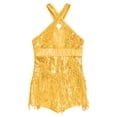 thumbnail image 3 of Alvivi Girls Sparkle Latin Dance Fringe Dress Kids Ballet Jazz Chacha Tango Rumba Dancewear Gold 8, 3 of 5