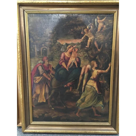 Pre-Owned Unbranded 19th Century Oil on Canvas Masters Style Circa 1850 Framed Antique Art