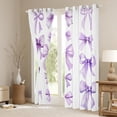 thumbnail image 3 of Feelyou Teens Princess Bow-tie Blackout Curtains Set of 2 (52x84 Each), Purple Cartoon Ribbon Window Curtains, Fairy Tale Curtains and Drapes, Blackout Curtains Bedroom Decor, 3 of 6