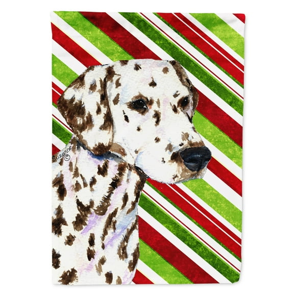 Dalmatian Candy Cane Holiday Christmas Garden Flag
