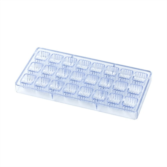 Pastry Tek Polycarbonate Ridged Cylinder Candy / Chocolate Mold - 24-Compartment - 1 count box