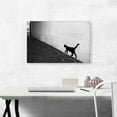 thumbnail image 2 of ARTCANVAS Black Graffiti Cat on White Wall Canvas Art Print - Size: 26" x 18" (1.50" Deep), 2 of 9