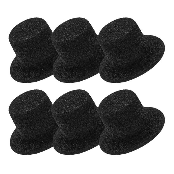 unbranded 6Pcs Mini Top Hat Craft Black EVA Material Photographing Decoration For
