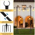 thumbnail image 3 of Suchtale String Light Poles with Hooks, 4 Pack 8.5FT Metal Light Pole for Outdoor String Lights with 5-Prong Fork for Garden, Patio, Wedding Party, Outdoor Light Stand Holder for Christmas Deck Black, 3 of 9