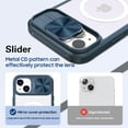 thumbnail image 5 of Clear Case Compatible with iPhone 14 MagSafe with Sliding Camera Cover Protector, [Strong Magnets][Anti Yellow] Acrylic Back Soft Frame Cover for iPhone 14 6.1" (Deep BLue), 5 of 12