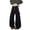 G-Black, variant on Luwomo Jeans for Mens Washed Distressed High Waist Curved Wide Straight Leg Trousers Denim Pants