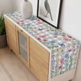 thumbnail image 4 of Spring Floral Table Runner 36 Inches Long Farmhouse Dress Scarves, Grey Plaid Pink Blue Flowers Butterfly Dining Tablerunner for Coffee Table/Kitchen Island/Party Décor, Small 13" x 36", 4 of 8
