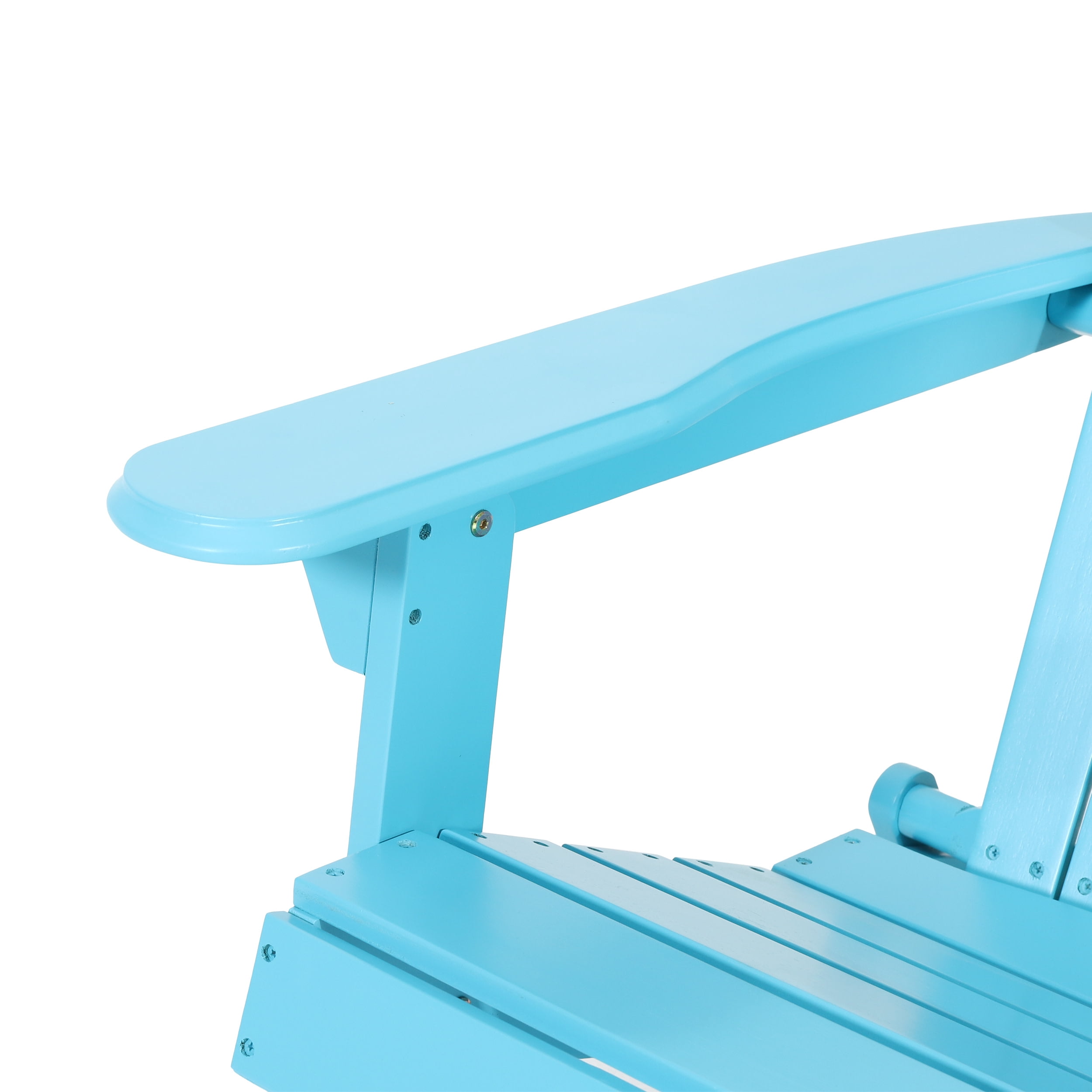 Carla Acacia Wood Outdoor Folding Adirondack Chair, Set of 2, Teal