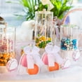 thumbnail image 3 of 50 Pcs White Sheer Organza Jewelry Gift Bags with Attached Bows, 3.5"x4.72" Drawstring Bags, Elegant Wedding Favor for Party、Wedding, 3 of 6
