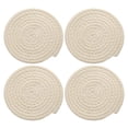 thumbnail image 1 of 4 Pcs Manteles Individuales Redondos Trenzados, 5.9" Manteles Tejidos para Mesa de Cocina para Decoración de Granja (Beige), 1 of 7