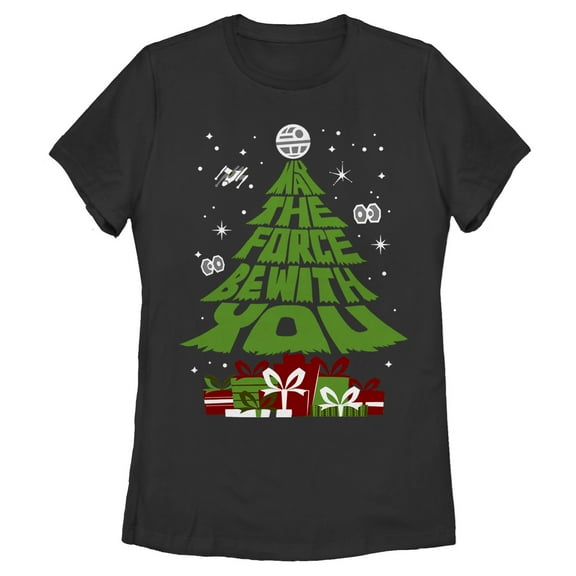 Women's Star Wars May the Christmas Gifts Be With You Graphic Tee Black Large
