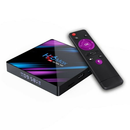 GoldCherry Android H96 TV Box, Android 9.0 Smart TV Box 4GB+64GB Quad Core Media Player Support 3D WiFi 4K HDMI for Home Entertainment