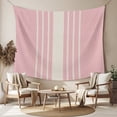 thumbnail image 2 of Pink Beige Striped Tapestry for Bedroom Wall Hanging Tapestry, Modern Farmhouse Retro Lines Ceiling Backdrop Tapestries Poster Blanket Wall Decor for Teens Room Living Room Dorm 59" x 79", 2 of 8