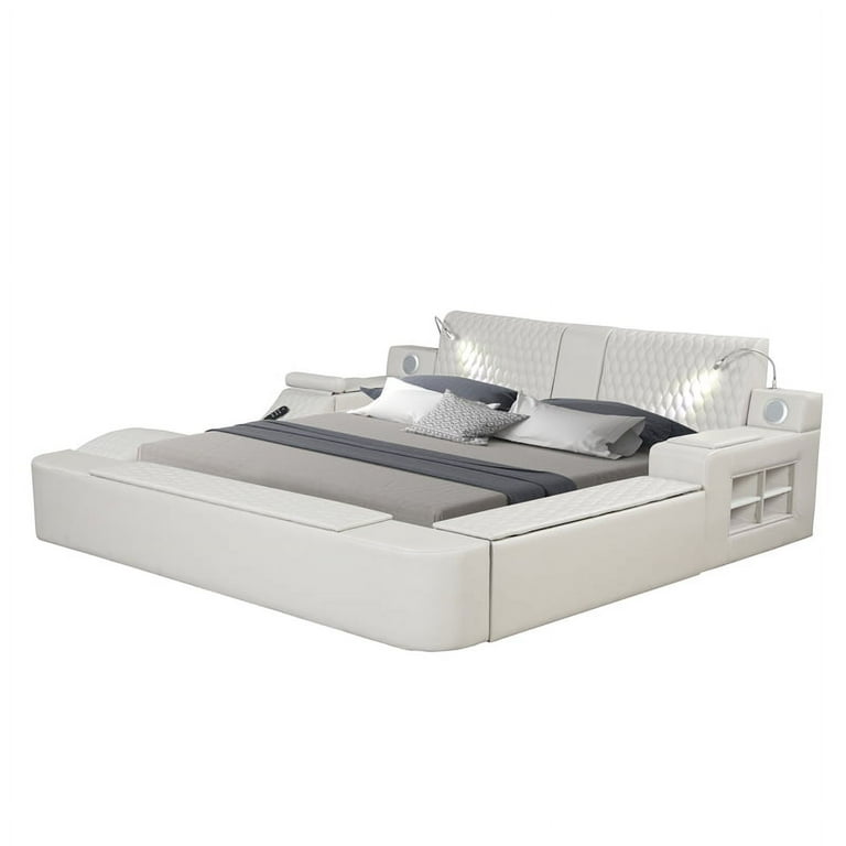 Zoya Smart Multifunctional Queen Size Bed Made with Wood in