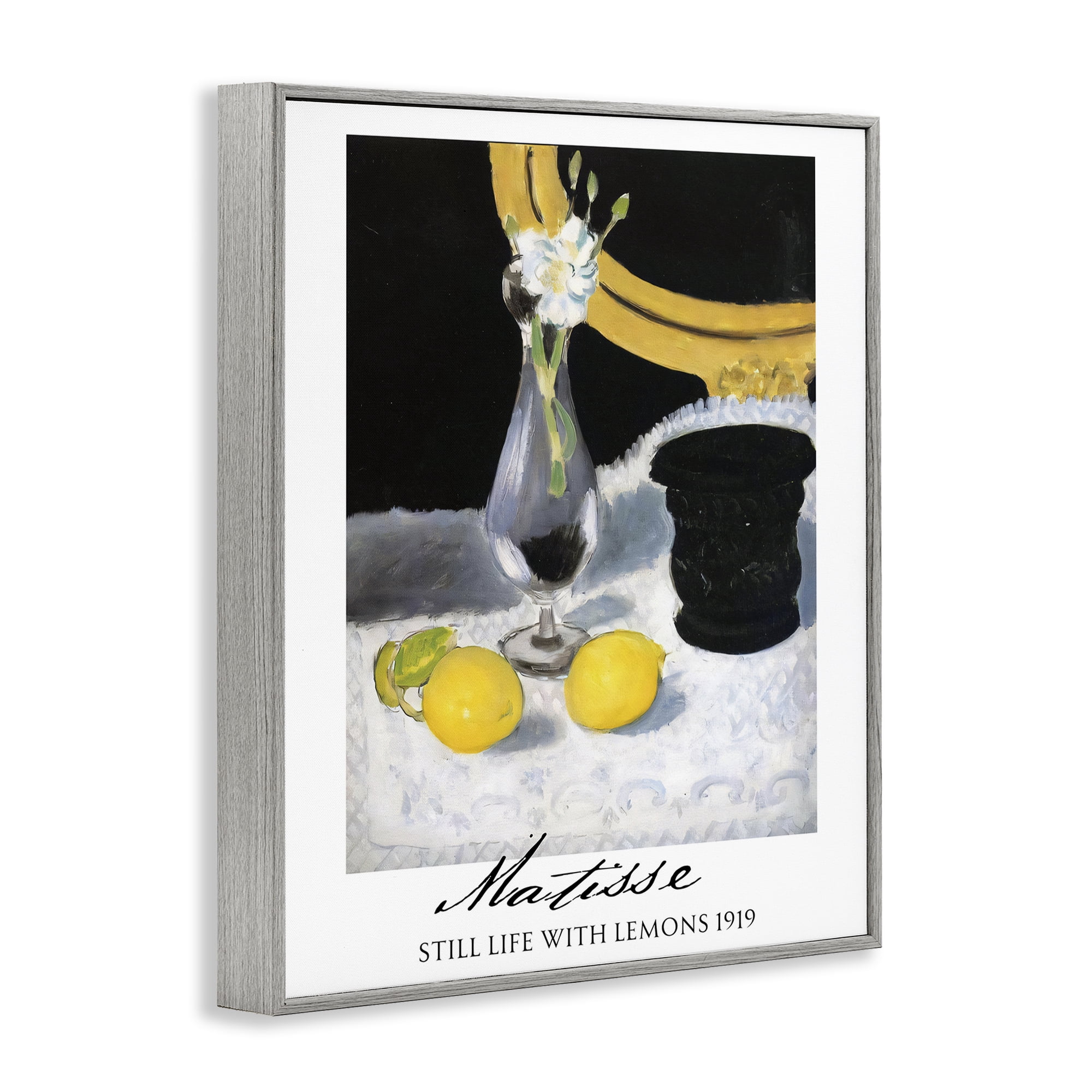Stupell Industries Matisse Still Life Lemons Gray Framed Giclee Art, design by Vintage Hustle