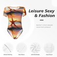 thumbnail image 6 of Fotbe Women Short Sleeve Bodysuit Round Neck Starfish Sunset Sea Beach Bodysuit For Women Round Neck Scoop Neck Long Sleeve Stretch Tops Jumpsuit-Medium, 6 of 9