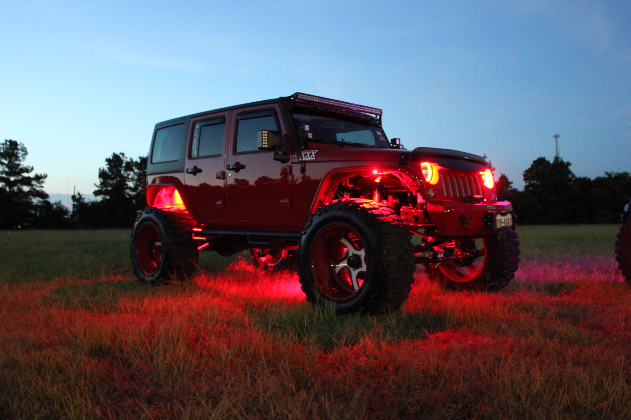 Flashtech 4 Pod LED Rock Lights Kit with Controller Underglow LED Neon Light Kit for Jeep Off Road Trucks ATV SUV Boat - Green