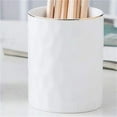 thumbnail image 5 of Modern White Ceramic Pen Holder, Makeup Brush Organizer for Desktop Vanity, Minimalist Cylinder Container for Eyeliner Pencils, Eyebrow Pencils, And Office Suppliesharlik, 5 of 6