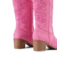 thumbnail image 3 of Botas DREAM PAIRS DWUMMB2504 Rosa en Nobuk con Bordado y Tacón de 5.2 cm, 3 of 8