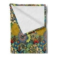 thumbnail image 2 of Garden Art Soft Flannel Fleece Throw Blanket, Whimsical Florist Pattern with Doodle Funny Plants Rich Summer Nature, Cozy Plush for Indoor and Outdoor Use, 50" x 70", Multicolor, by Ambesonne, 2 of 5