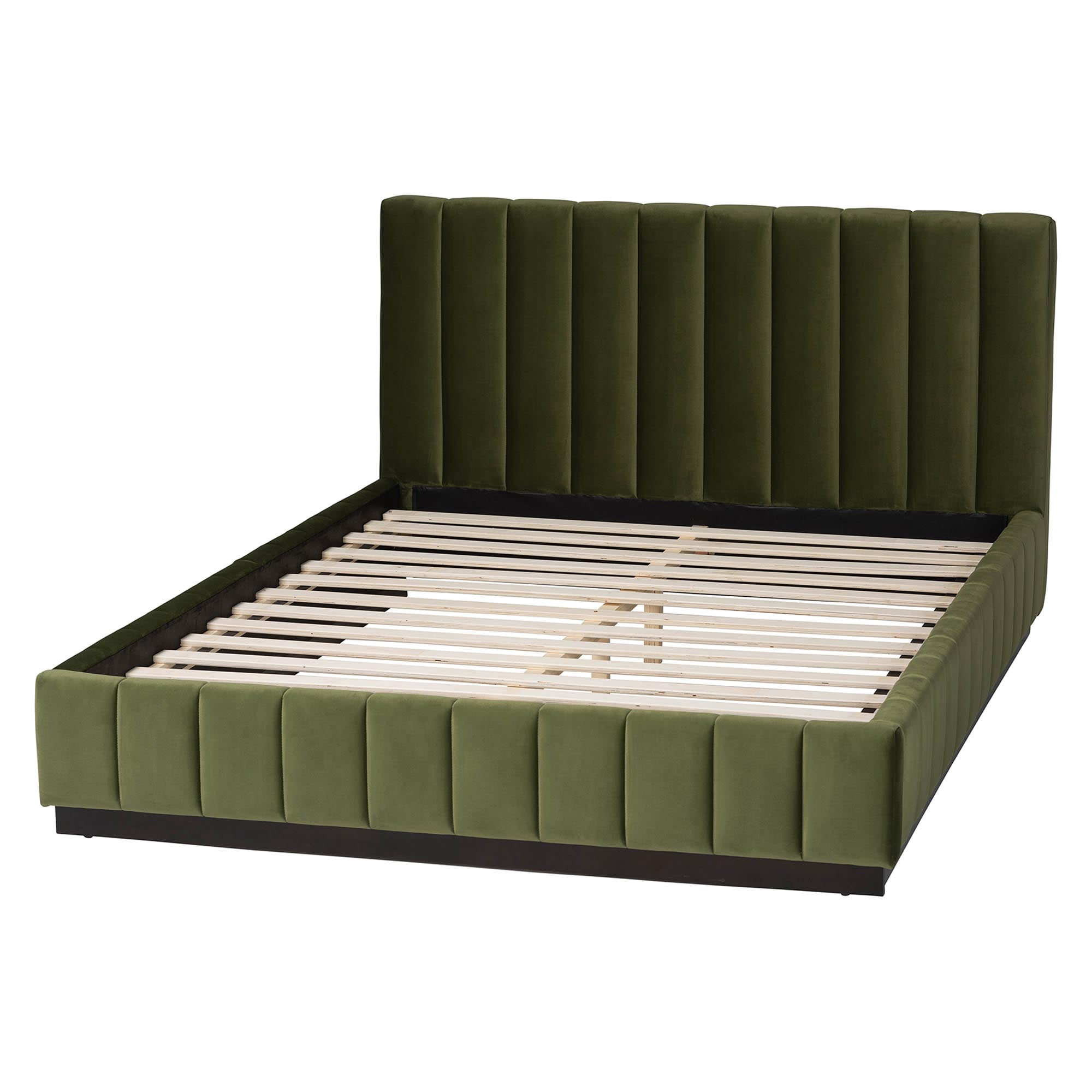 Baxton Studio Granger Modern Platform Bed, Queen, Moss Green