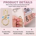 thumbnail image 3 of PATIKIL 2.2" Swivel Snap Hooks with Key Rings, 2Pcs Double Opening Metal Oval Swivel Spring Clasp Clip with O Ring for DIY Crafts Jewelry Lanyard Making, Gold Tone/Silver Tone, 3 of 6