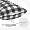 thumbnail image 2 of Plush Throw Pillow Covers, Black white plaid Pillow Cases with Invisible Zipper, Breathable Microfiber Pillow Cases Standard Size for Sleeping Bedroom Sofa Living Room 20x30, 2 of 5