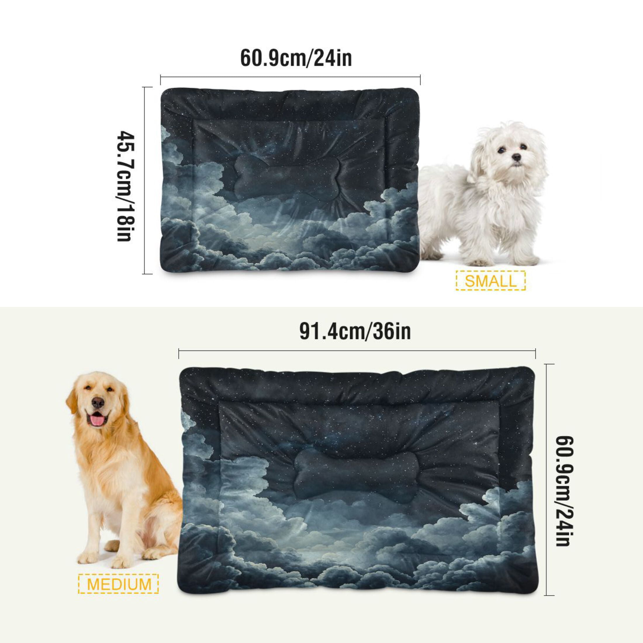 Qxltty Starry Night Sky Picture Ped Pad Wear-resistant and Hard to Bite Through Sleeping Pad for Small Medium Large Dogs Winter Pet Bed 36×24in