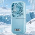 thumbnail image 6 of BSJJY USB Rechargeable Makeup Mirror Fan, Foldable, with LED Light, Multi-Functional, for Desktop and Handheld, Blue, 6 of 7