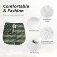 thumbnail image 6 of Lsque Jungle Green Camo USA Flag Printed Women's Running Shorts with Liner Pockets,Elastic Quick Dry Workout Athletic Gym Yoga Shorts,Womens High Waist Shorts-Small, 6 of 9