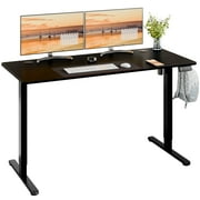 Walsunny Home Office Electric Standing Desk Height Adjustable Desk 55.1" x 23.6" Stand Up Computer Desk, Black Top, Black Frame