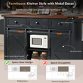 thumbnail image 5 of 53.7" Farmhouse Kitchen Island with Power Outlet, 2 Sliding Barn Door, Kitchen Storage Island with Drop Leaf, Spice Rack Rolling, for Home, Kitchen and Dining Room, Black, 5 of 9
