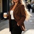 thumbnail image 5 of Purcolt Women's Stripes Blazer Dressy Casual Notched Lapel One Button Long Sleeve Boyfriend Jackets Suit Comfort Slim Fit Business Work Office Outerwear, 5 of 8