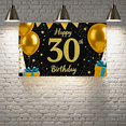 thumbnail image 6 of Glittery Gold 30th Birthday Banner with Balloons Stars Background, Party Decoration for Birthday Party Photography Props Celebrations, 6 of 7