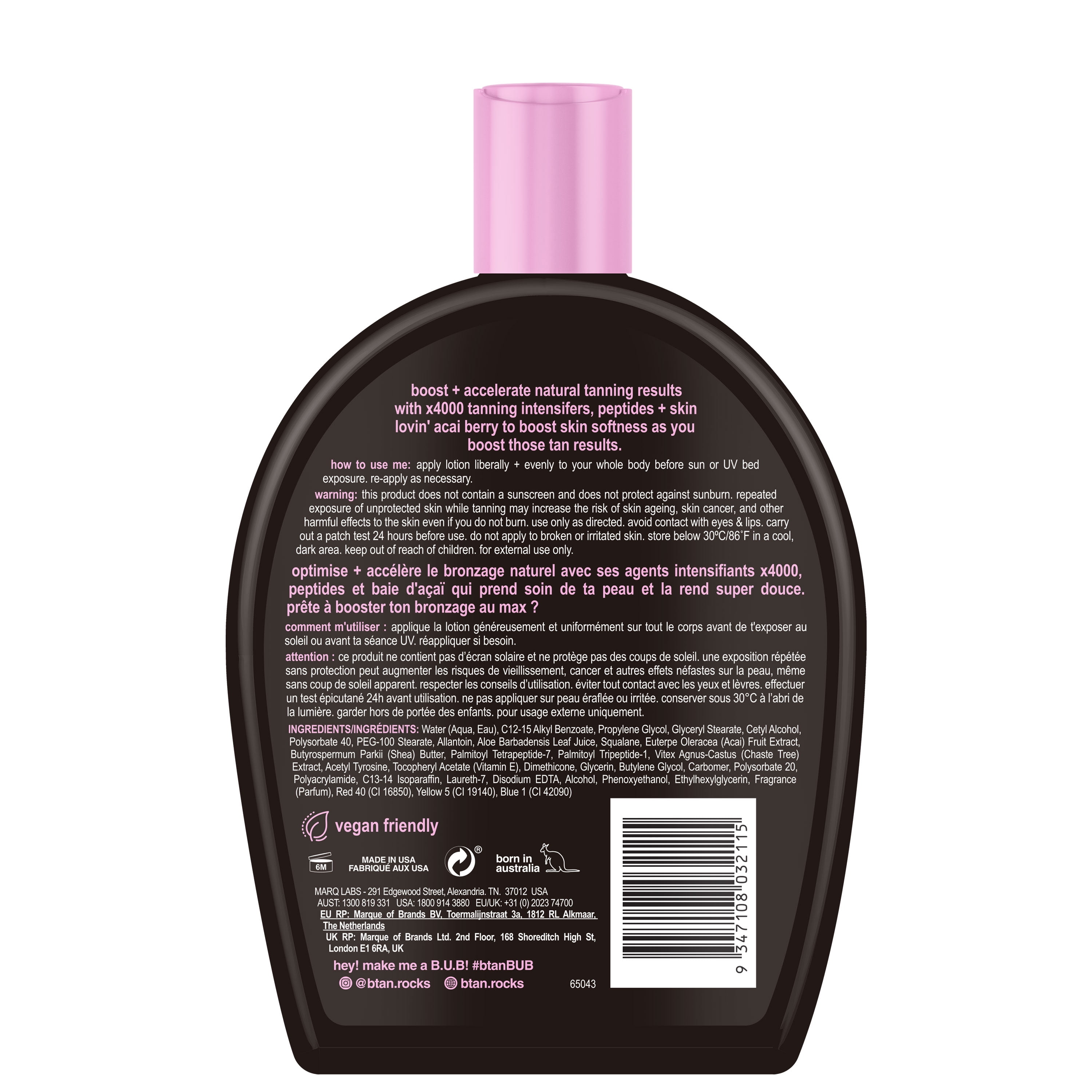 b.tan UV Tanning Bed Lotion | I Want The Darkest Tan Possible - x4000 Tan Intensifiers, Indoor & Outdoor Tan Accelerator, Best Browning Lotion, 12 fl oz