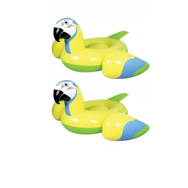 Margaritaville Swimming Pool Rideable Parrot Inflatable Float, Yellow (2 Pack) - Walmart.com