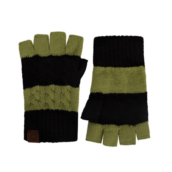 Touchscreen Gloves Women Men, Half Finger Knit Gloves with Removable Mitten Cover, Warm Winter Gloves for Outdoor Cycling Walking