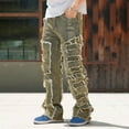 thumbnail image 3 of Gamivast Mens Jeans Relaxed Fitted Ripped Skinny Stretch Jeans Distressed Straight Leg Denim Pants Hip Hop Zip Off Streetwear Trousers with 4 Pockets, 3 of 8