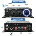 thumbnail image 6 of PYLE PFA200 - Home Mini Audio Amplifier - 60W Portable Dual Channel Surround Sound HiFi Stereo Receiver w/ 12V AC Adapter, AUX, MIC IN, Supports Smart Phone, iPhone, iPod, MP3 For 2-8ohm Speakers, 6 of 11