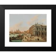 thumbnail image 2 of Giuseppe Bernardino Bison 24x18 Black Modern Framed Museum Art Print Titled - The Molo by the Biblioteca Marciana Facing the Entrance of the Canal Grande, Venice, 2 of 5