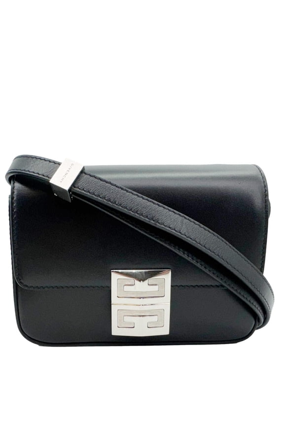 Pre-Owned Givenchy 4G Small Smooth Leather Crossbody Bag Black