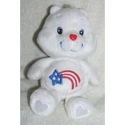 2002 Care Bears 8 Plush America Cares Bear Bean Bag Doll Anniversary Edition