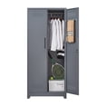thumbnail image 6 of Metal Storage Cabinet Wardrobe With Locking Doors, 4 Adjustable Shelves, Removable Hanging Rods, 73" Metal Lockable File Cabinet For Office Garage Kitchen, 6 of 9